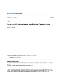 Some Legal Problems Arising out of Foreign Flag Operations