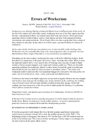 Errors of Workerism