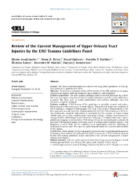 Review of the Current Management of Upper Urinary Tract Injuries by the EAU Trauma Guidelines Panel