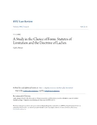 Statutes of Limitation and the Doctrine of Laches Gail L