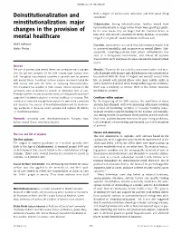 Deinstitutionalization and Reinstitutionalization