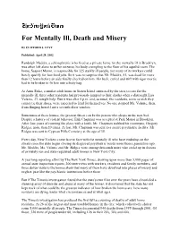 For Mentally Ill, Death and Misery