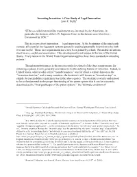 Inventing Invention: a Case Study of Legal Innovation John F