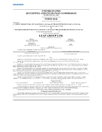 LEAF GROUP LTD. (Exact Name of Registrant As Specified in Its Charter)