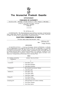 The Arunachal Pradesh Gazette EXTRAORDINARY PUBLISHED by AUTHORITY No