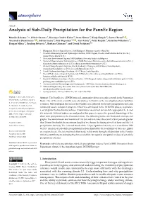 Analysis of Sub-Daily Precipitation for the Pannex Region