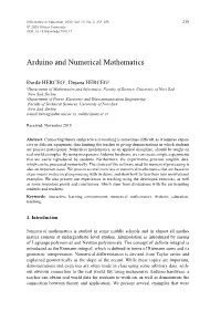 Arduino and Numerical Mathematics