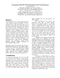 Emerging Web3d Web Standards and Technologies Aaron E