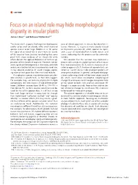 Focus on an Island Rule May Hide Morphological Disparity in Insular Plants LETTER Joshua I