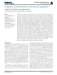 Integration of Root Phenes for Soil Resource Acquisition