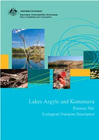 Lakes Argyle and Kununurra Wetlands Ramsar Site Ecological Character Description