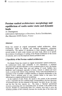 Persian Vaulted Architecture: Morphology and Equilibrium of Vaults Under Static and Dynamic Loads