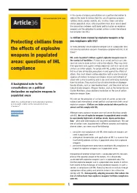 Protecting Civilians from the Effects of Explosive Weapons in Populated Areas: Questions of IHL Compliance