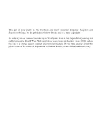 This Pdf of Your Paper in the Parthian and Early Sasanian Empires: Adaption and Expansion Belongs to the Publishers Oxbow Books and It Is Their Copyright