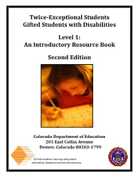 Twice-Exceptional Students Gifted Students with Disabilities Level 1