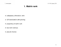 1. Matrix Rank