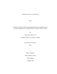Architecture [Criticism] Or Revolution