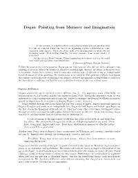 Degas: Painting from Memory and Imagination
