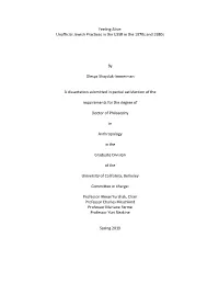 Feeling Alive: Unofficial Jewish Practices in the USSR in the 1970S and 1980S