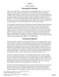 Introduction to Beowulf the Action of Beowulf "Beowulf" Seamus Heaney