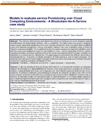 Models to Evaluate Service Provisioning Over Cloud