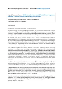 STFC Computing Programme Evaluation: Proforma for UKHEP-Compute/Gridpp