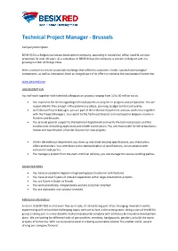 Technical Project Manager - Brussels