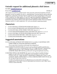 Unicode Request for Additional Phonetic Click Letters Characters Suggested Annotations