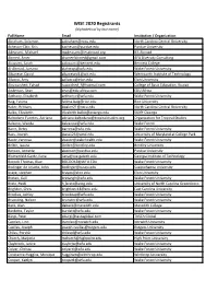 WISE 2020 Registrants