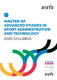 2020 AISTS MAS SYLLABUS Summary 2