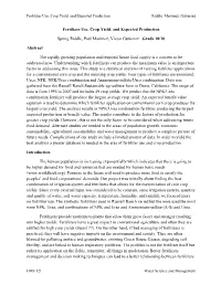 Fertilizer Use, Crop Yield, and Expected Production Riddle, Martinez, Gutierrez