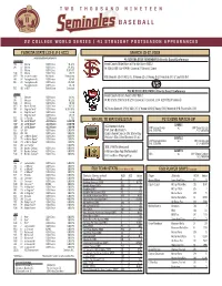 FSU PLAYER STATS (Top 50) FLORIDA STATE
