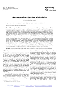 Gamma-Rays from the Pulsar Wind Nebulae