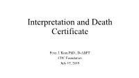 Interpretation and Death Certificate