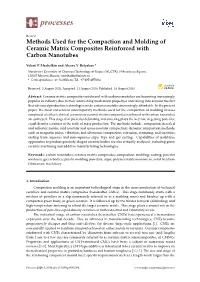 Methods Used for the Compaction and Molding of Ceramic Matrix Composites Reinforced with Carbon Nanotubes