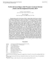 NASA Advanced Space Suit Pressure Garment System Status and Development Priorities 2019