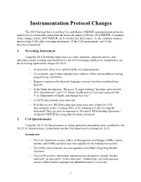 NSDUH MRB Instrumentation Protocol Changes