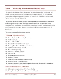 Part 3 Proceedings of the Roadmap Working Group