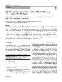 The NF2 Tumor Suppressor Merlin Interacts with Ras and Rasgap, Which May Modulate Ras Signaling