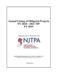 Annual Listing of Obligated Projects FY 2018—2021 TIP FY 2019