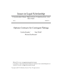 Options Contracts for Contingent Takings
