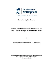 Performance in the Life-Writings of Frank Mccourt
