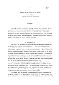 Ss-54 2271 Range and Straggling of Muons R. R