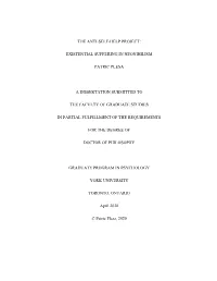 The Anti-Self-Help Project: Existential Suffering in Neonihilism Patric Plesa a Dissertation Submitted to the Faculty of Graduat