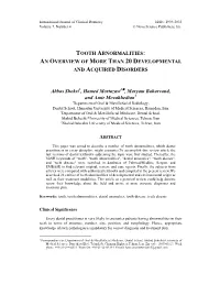 Tooth Abnormalities: an Overview of More Than 20 Developmental and Acquired Disorders