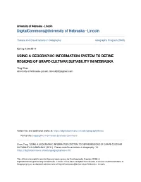 Using a Geographic Information System to Define Regions of Grape-Cultivar Suitability in Nebraska