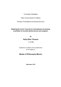 Applying the Linear Concept of Contemporary Drumming: a Portfolio of Recorded Performances and Exegesis