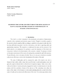 Examining the Nature and Structure of the Mind, Leaning on Kant's Analysis