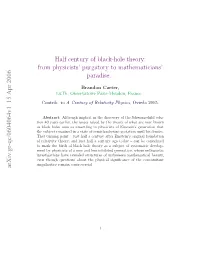 Half Century of Black-Hole Theory: from Physicists' Purgatory To