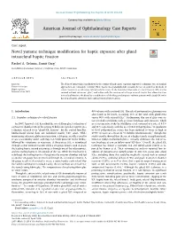 Novel Yamane Technique Modification for Haptic Exposure After Glued Intrascleral Haptic Fixation